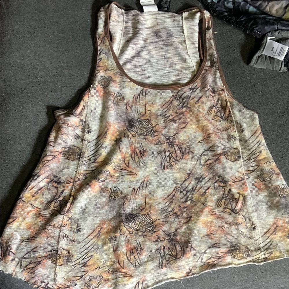 Harley-Davidson Pink and Orange Relaxed Tank Top